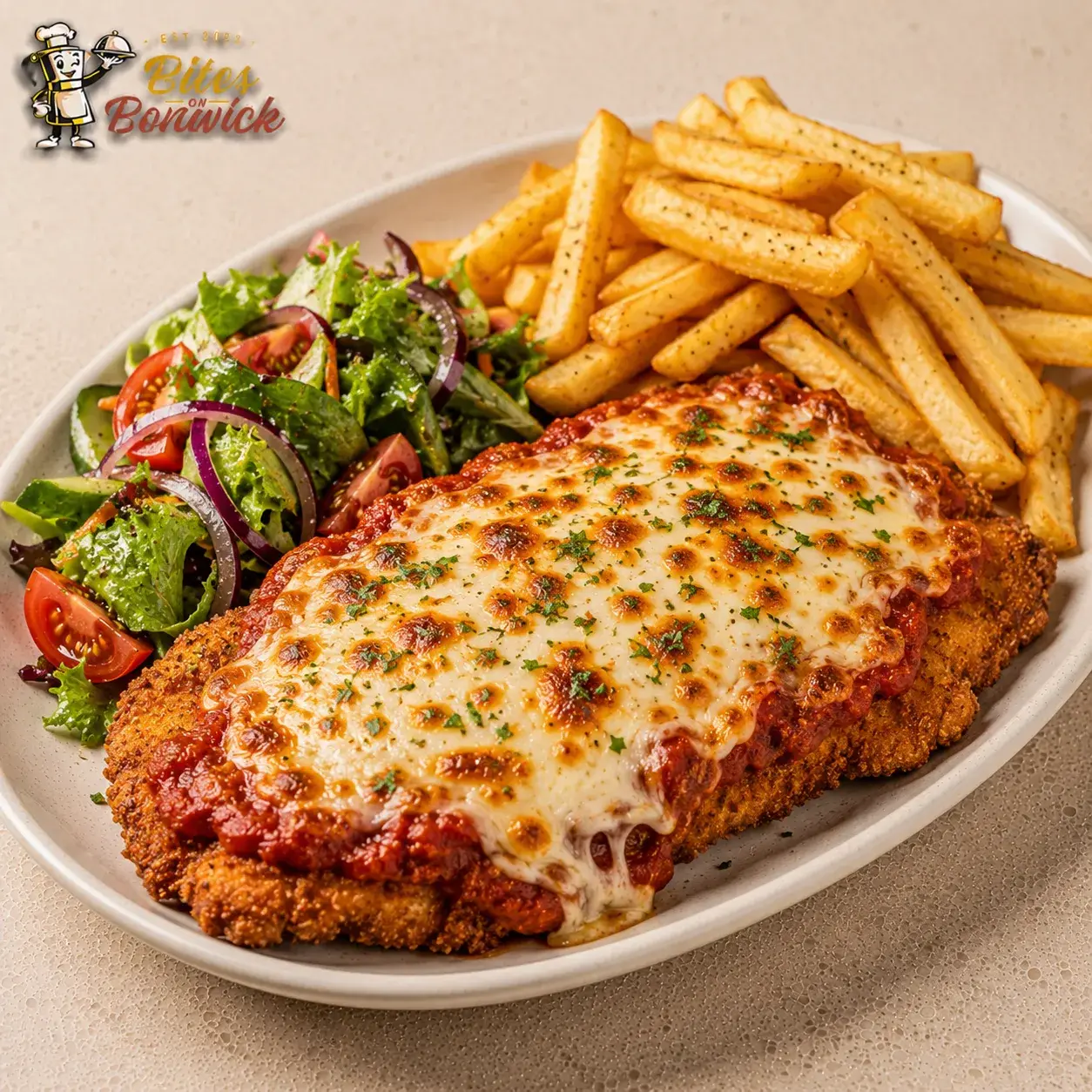 Chicken Parmigiana or Schnitzel