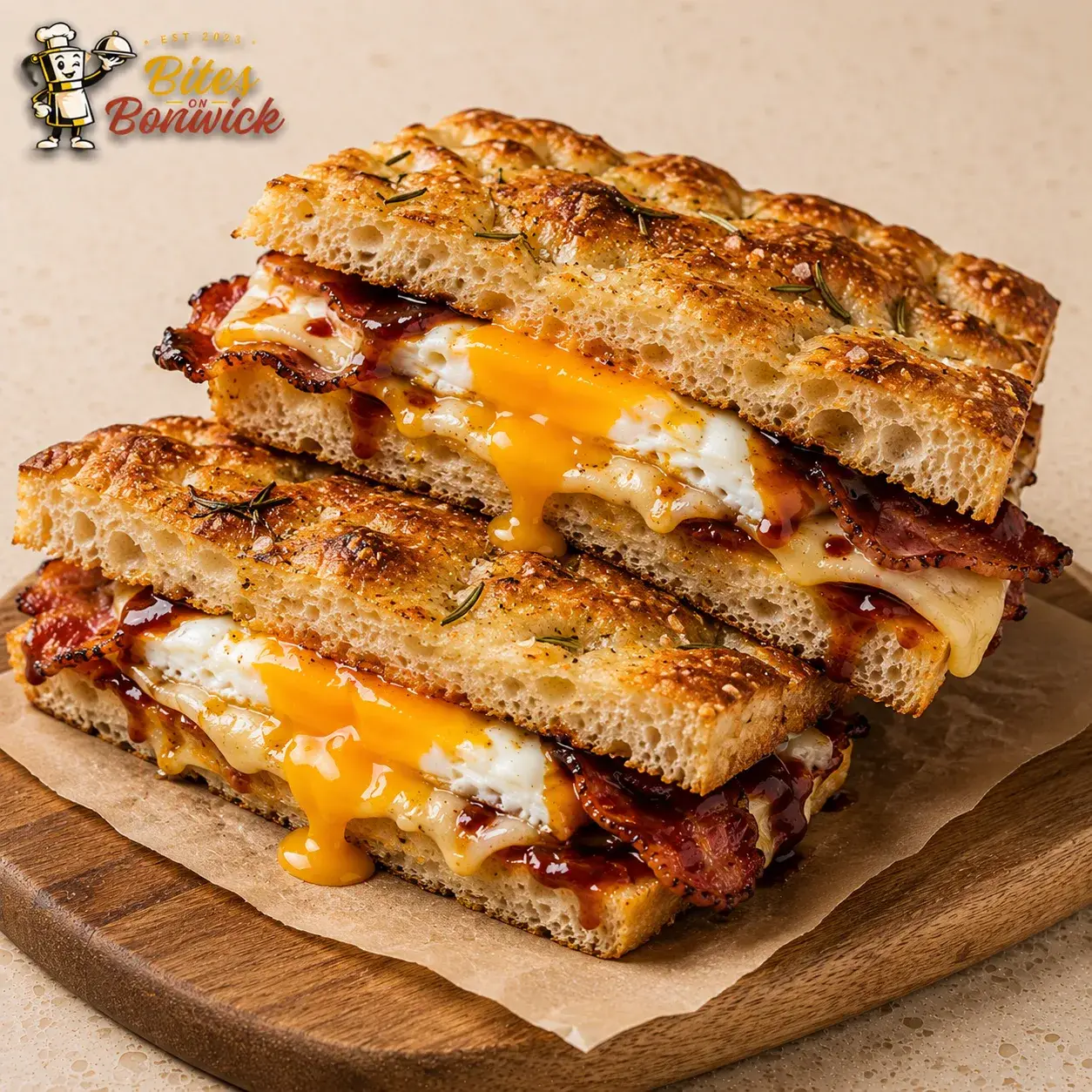 Egg and Beef Bacon Focaccia