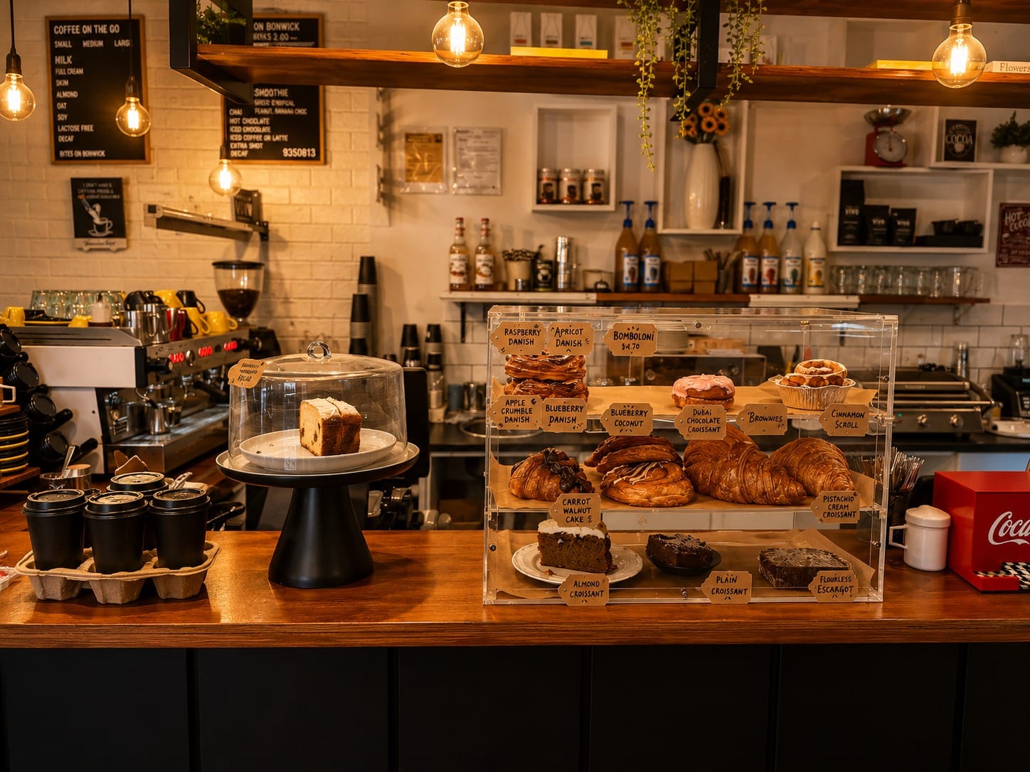 Specialty drinks and dessert menu at Bites on Bonwick